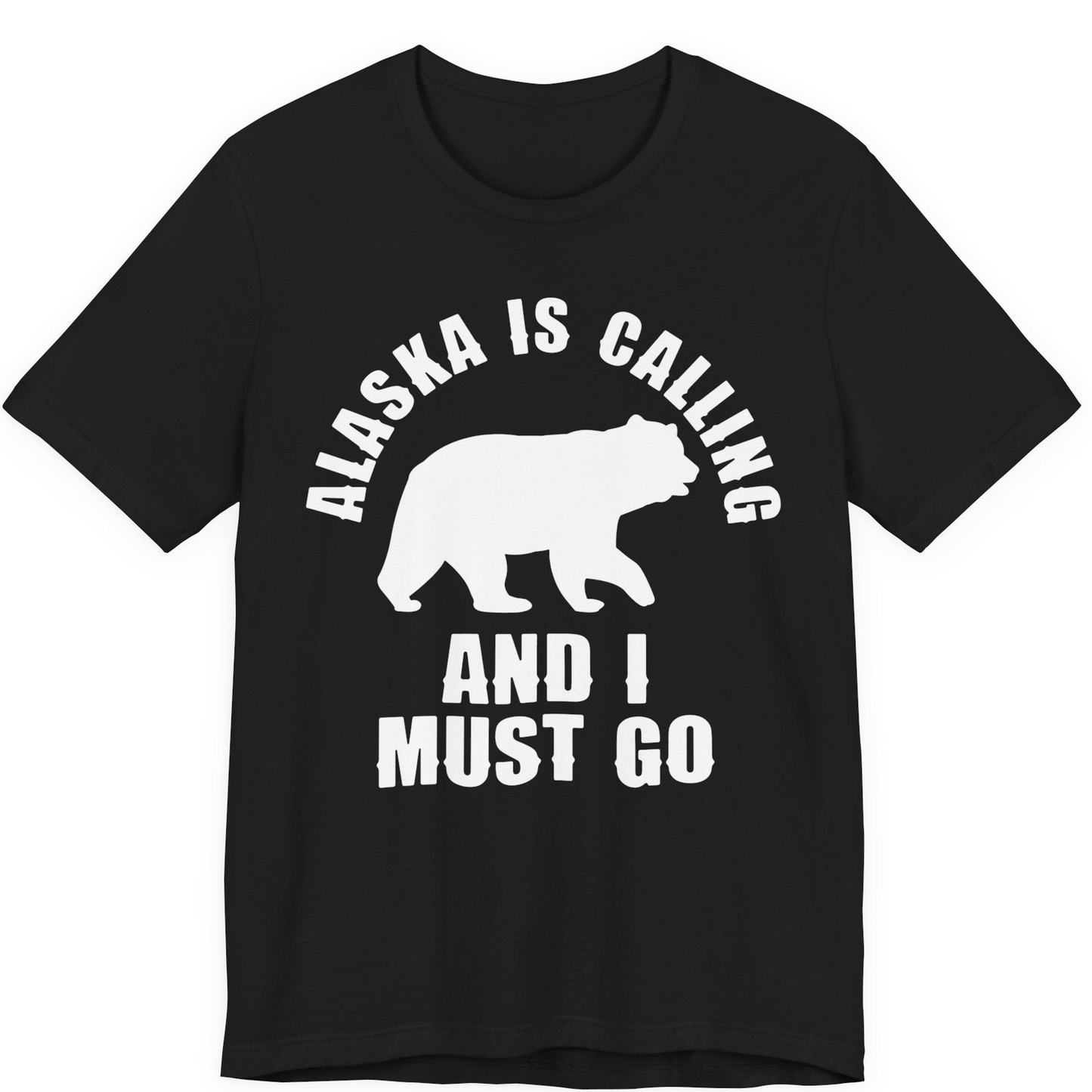 Alaska Is Calling Bear Silhouette Adventure Shirt Premium T-Shirt – Black – Alaska Cruise Shirts