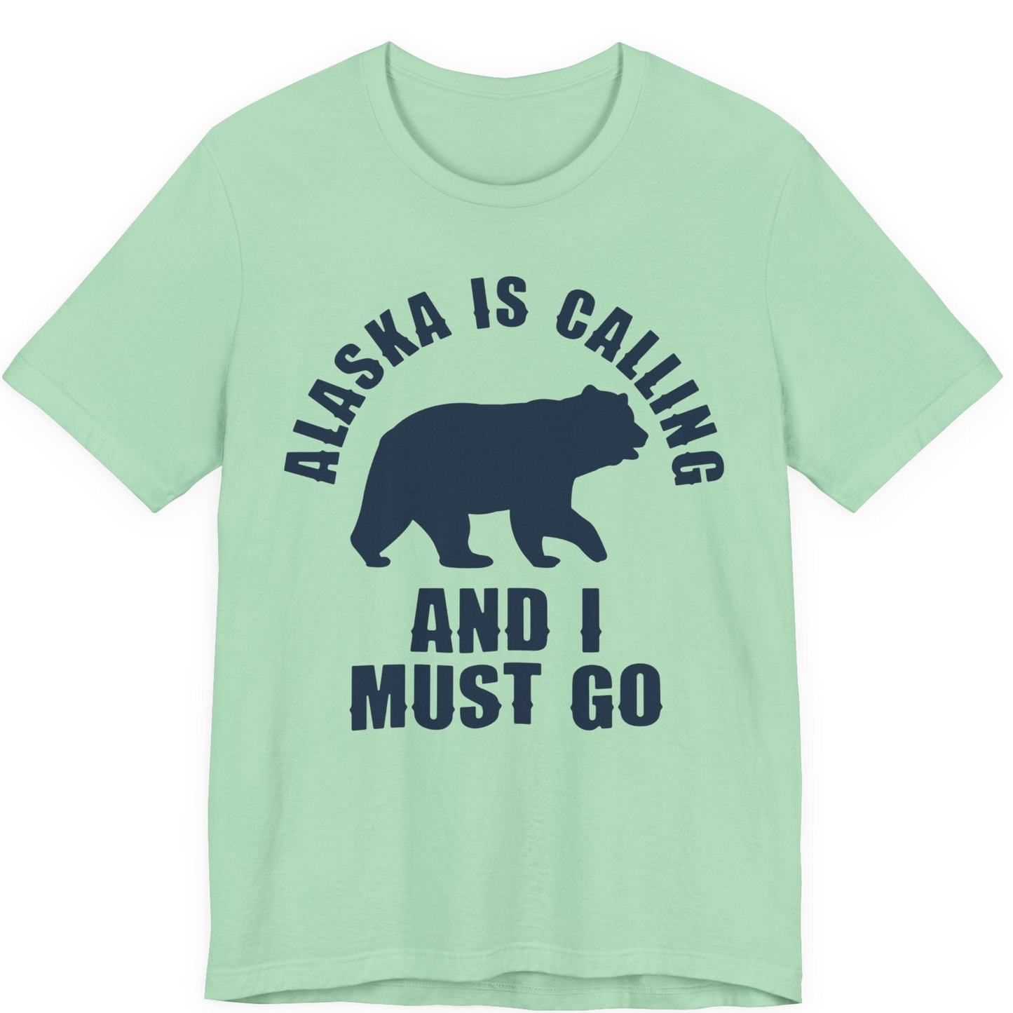Alaska Is Calling Bear Silhouette Adventure Shirt Premium T-Shirt – Mint – Alaska Cruise Shirts