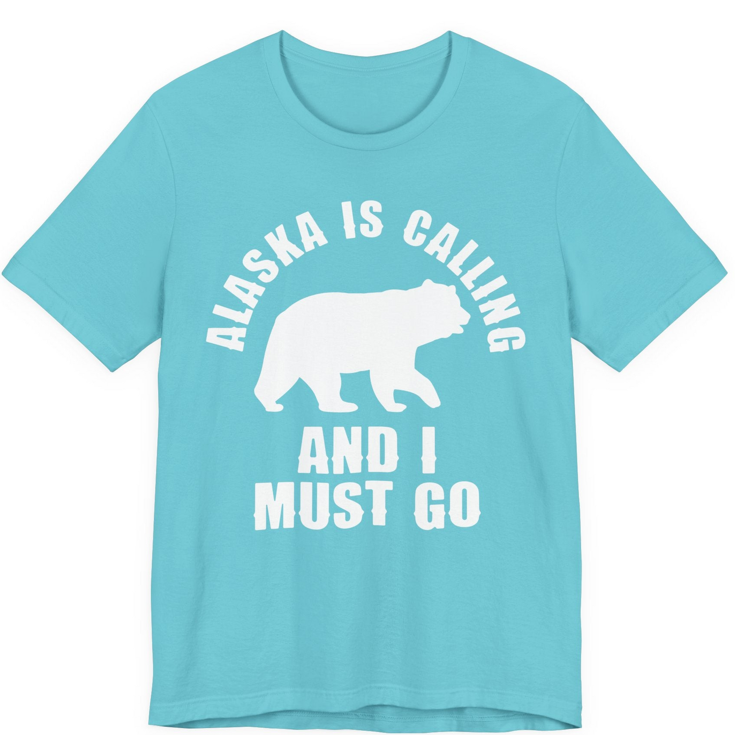 Alaska Is Calling Bear Silhouette Adventure Shirt Premium T-Shirt – Turquoise – Alaska Cruise Shirts