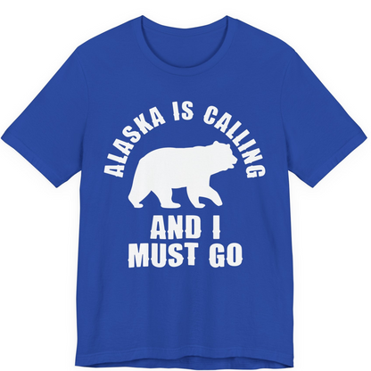 Alaska Is Calling Bear Silhouette Adventure Shirt Premium T-Shirt – True Royal – Alaska Cruise Shirts