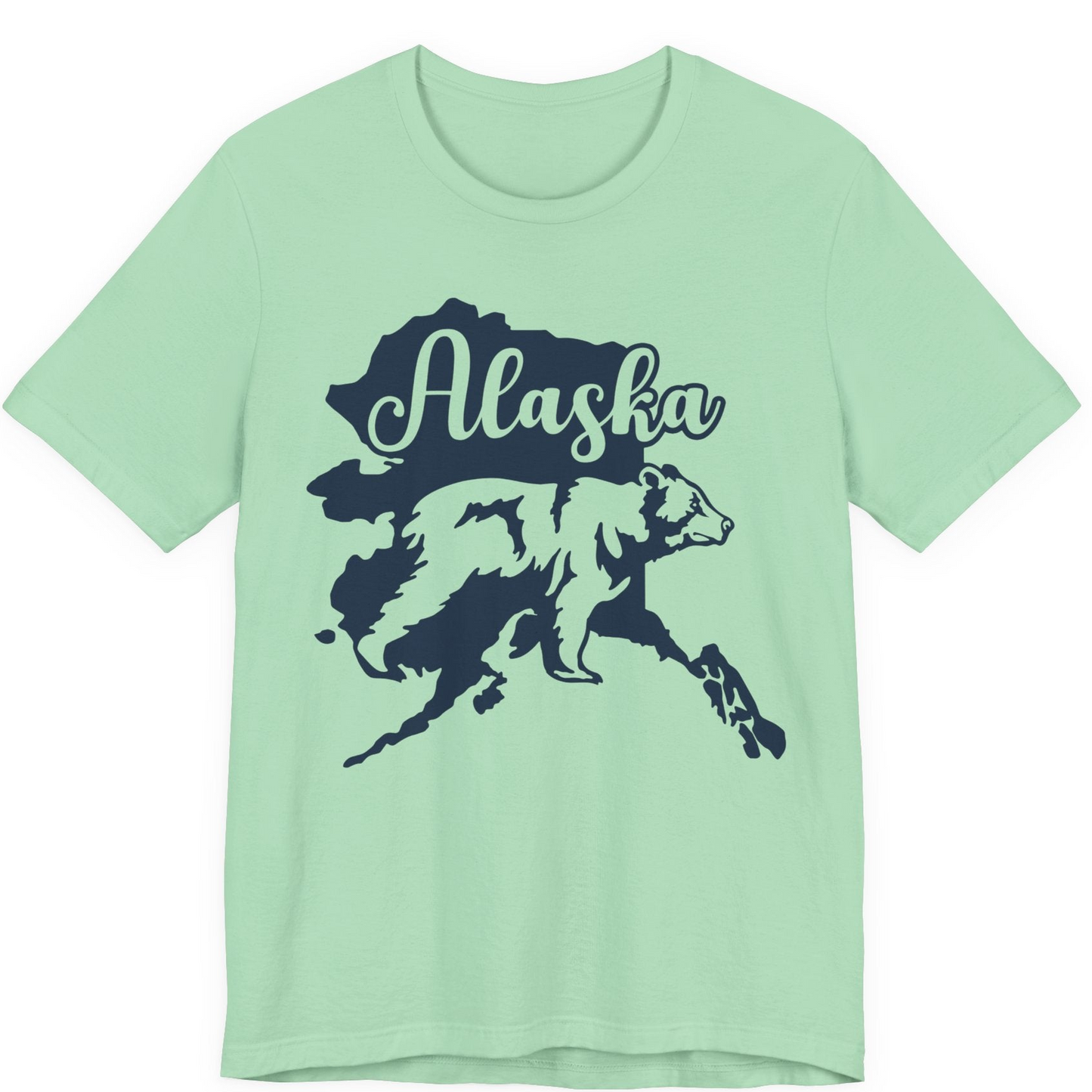 Alaska Bear Silhouette Shirt Premium T-Shirt – Mint – Alaska Cruise Shirts