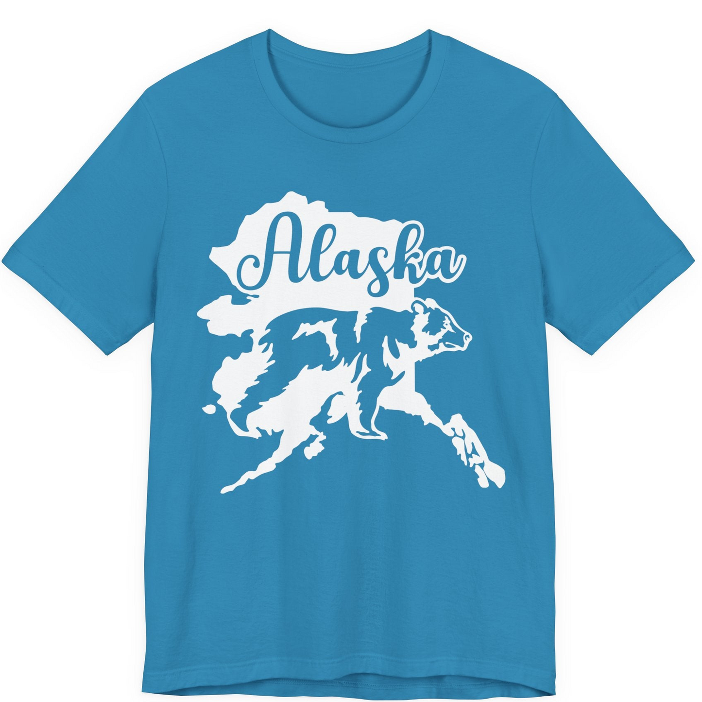 Alaska Bear Silhouette Shirt Premium T-Shirt – Aqua – Alaska Cruise Shirts