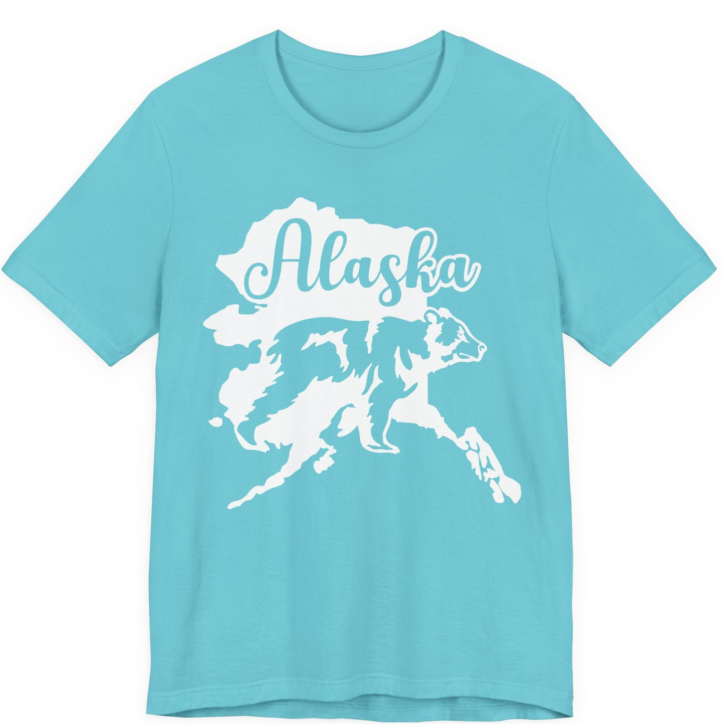 Alaska Bear Silhouette Shirt Premium T-Shirt – Turquoise – Alaska Cruise Shirts