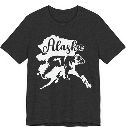 Alaska Bear Silhouette Shirt Premium T-Shirt – Dark Grey Heather – Alaska Cruise Shirts