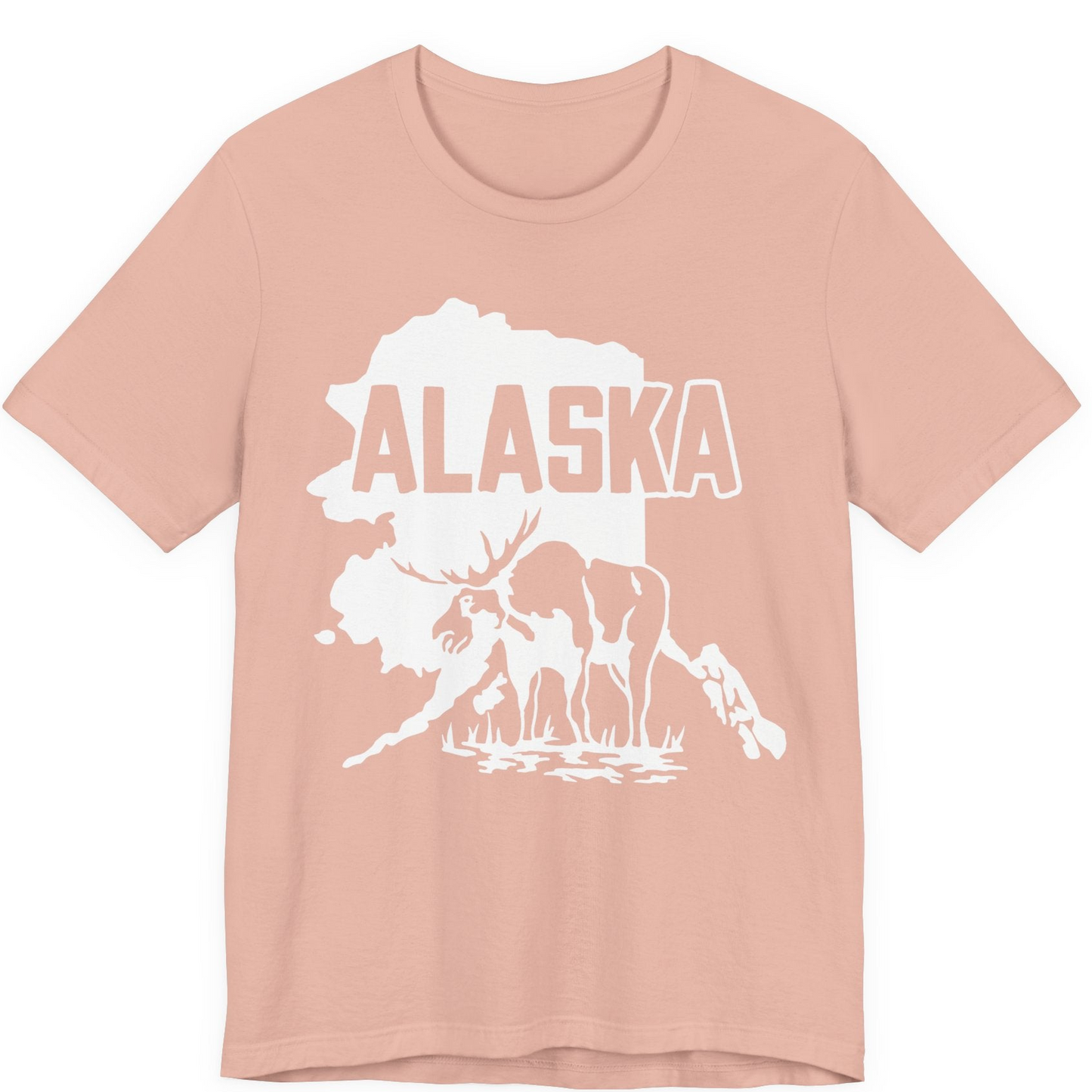 Alaska Moose Silhouette Shirt Premium T-Shirt – Peach – Alaska Cruise Shirts