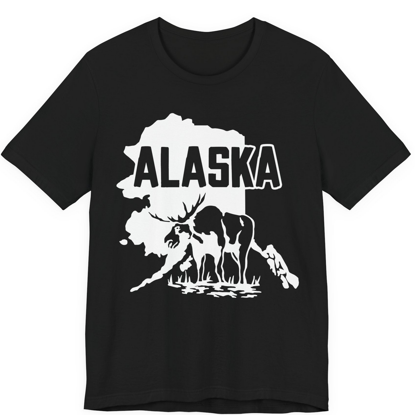 Alaska Moose Silhouette Shirt Premium T-Shirt – Black – Alaska Cruise Shirts