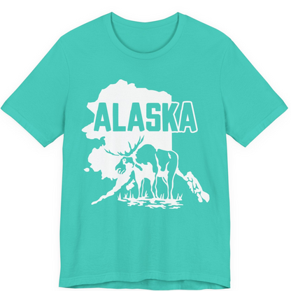 Alaska Moose Silhouette Shirt Premium T-Shirt – Teal – Alaska Cruise Shirts