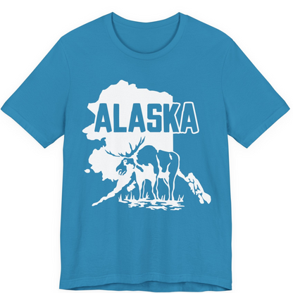 Alaska Moose Silhouette Shirt Premium T-Shirt – Aqua – Alaska Cruise Shirts
