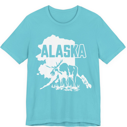 Alaska Moose Silhouette Shirt Premium T-Shirt – Turquoise – Alaska Cruise Shirts