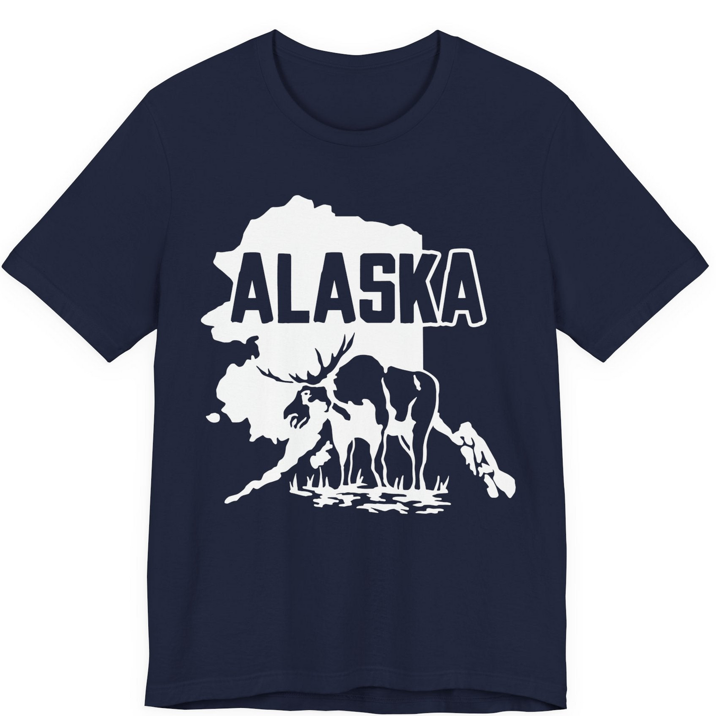 Alaska Moose Silhouette Shirt Premium T-Shirt – Navy – Alaska Cruise Shirts