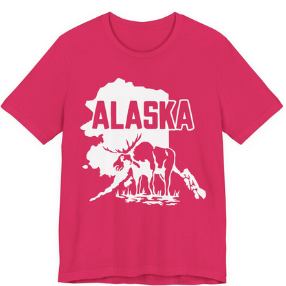 Alaska Moose Silhouette Shirt Premium T-Shirt – Fuchsia – Alaska Cruise Shirts