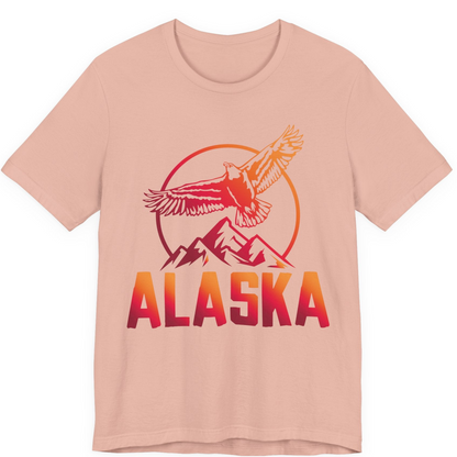Alaska Eagle Mountains Graphic Shirt Premium T-Shirt – Peach – Alaska Cruise Shirts