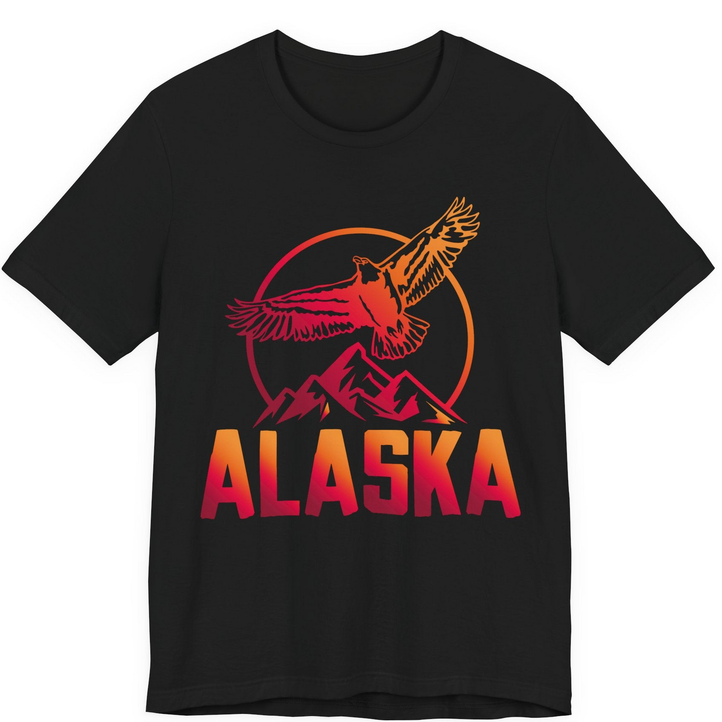 Alaska Eagle Mountains Graphic Shirt Premium T-Shirt – Black – Alaska Cruise Shirts