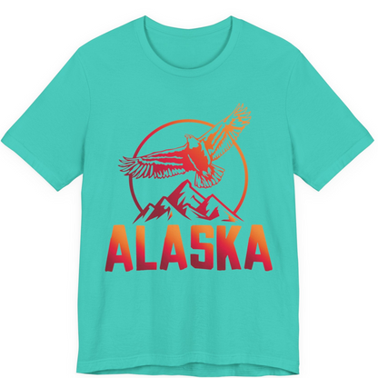 Alaska Eagle Mountains Graphic Shirt Premium T-Shirt – Teal – Alaska Cruise Shirts