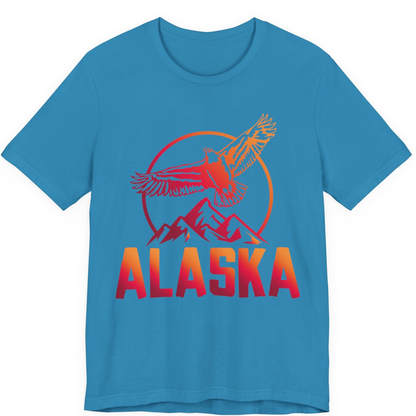 Alaska Eagle Mountains Graphic Shirt Premium T-Shirt – Aqua – Alaska Cruise Shirts