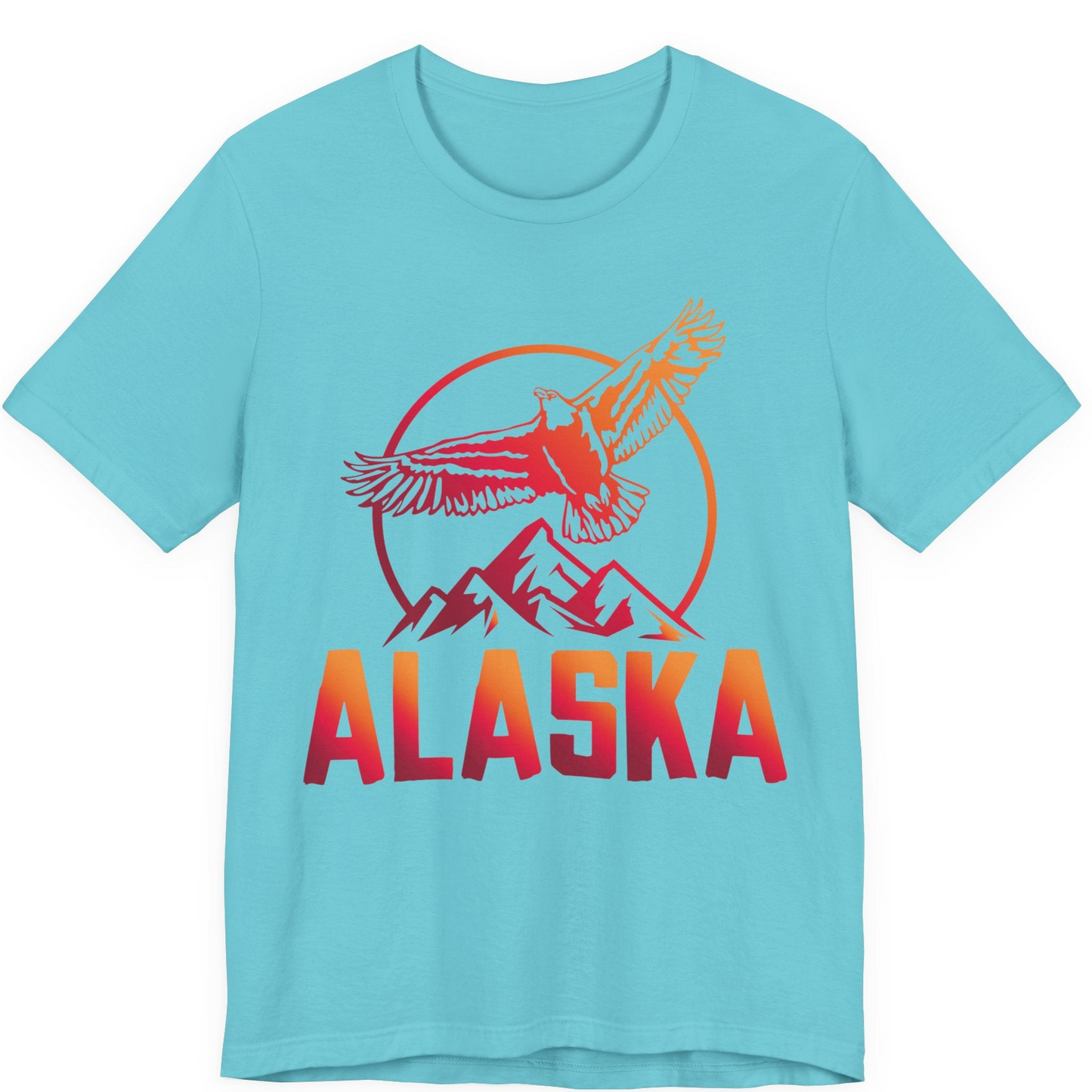 Alaska Eagle Mountains Graphic Shirt Premium T-Shirt – Turquoise – Alaska Cruise Shirts