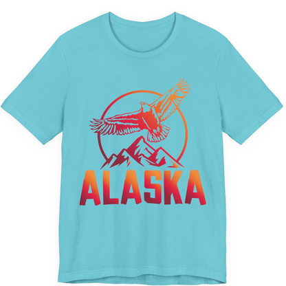 Alaska Eagle Mountains Graphic Shirt Premium T-Shirt – Turquoise – Alaska Cruise Shirts