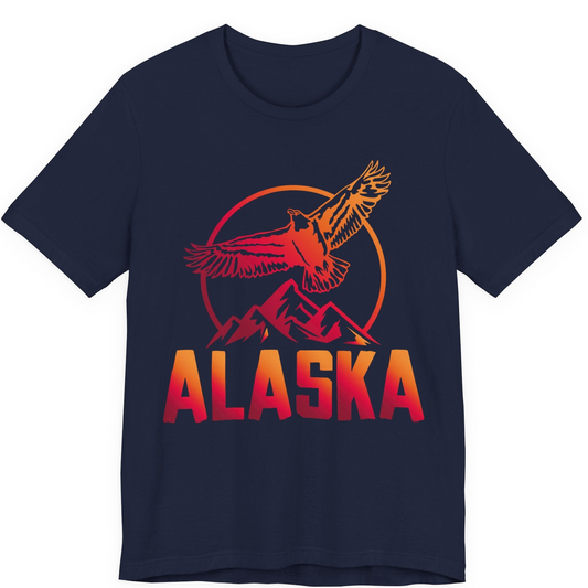 Alaska Eagle Mountains Graphic Shirt Premium T-Shirt – Navy – Alaska Cruise Shirts