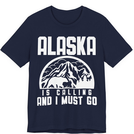 Alaska Is Calling Shirt Premium T-Shirt – Navy – Alaska Cruise Shirts