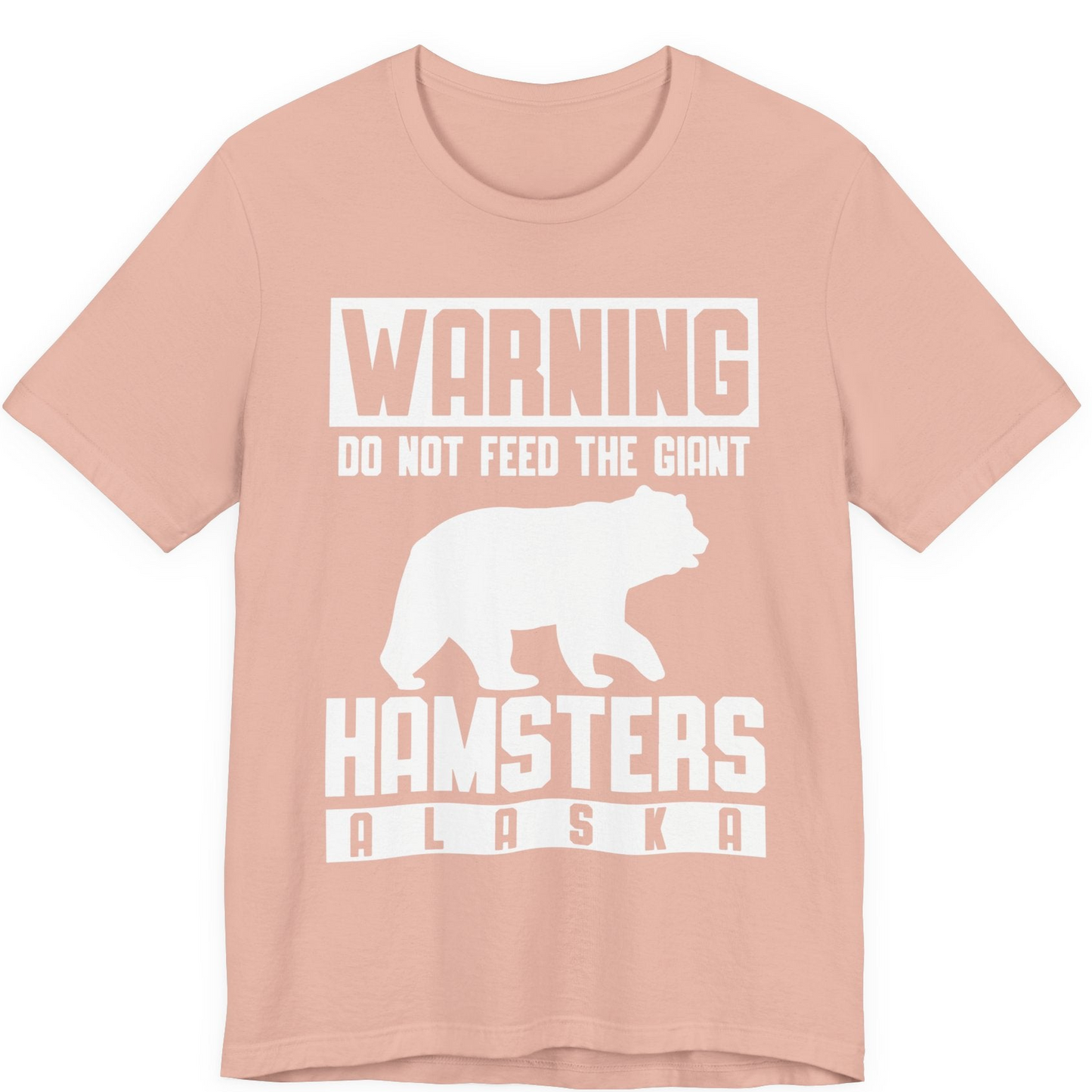 Funny Alaska Bear Giant Hamster Warning Sign Shirt for Travelers — Premium Tee Premium T-Shirt – Peach – Alaska Cruise Shirts