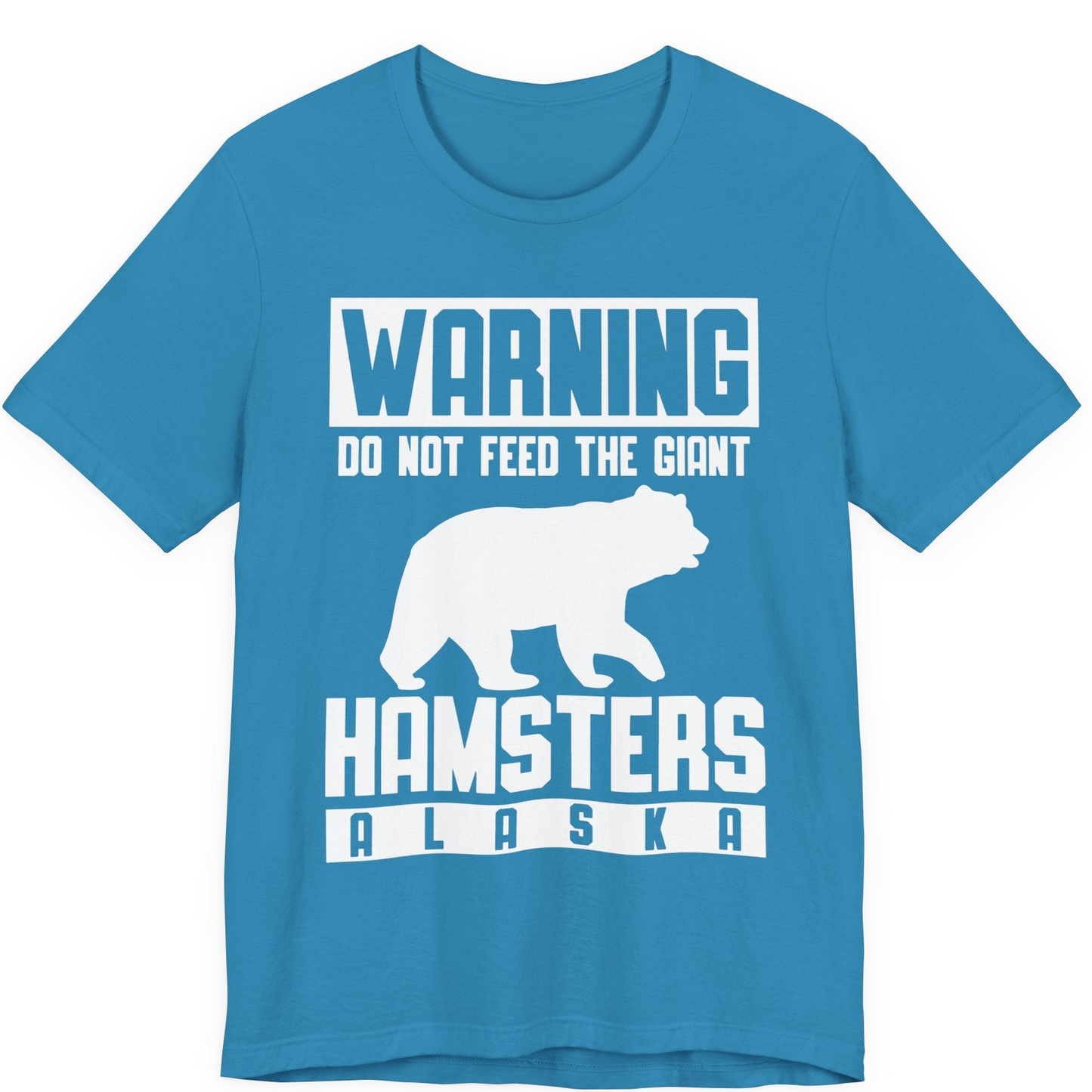 Funny Alaska Bear Giant Hamster Warning Sign Shirt for Travelers — Premium Tee Premium T-Shirt – Aqua – Alaska Cruise Shirts