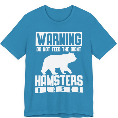 Funny Alaska Bear Giant Hamster Warning Sign Shirt for Travelers — Premium Tee Premium T-Shirt – Aqua – Alaska Cruise Shirts