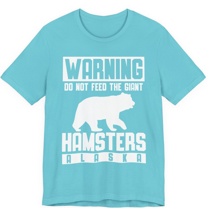 Funny Alaska Bear Giant Hamster Warning Sign Shirt for Travelers — Premium Tee Premium T-Shirt – Turquoise – Alaska Cruise Shirts