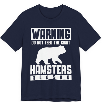 Funny Alaska Bear Giant Hamster Warning Sign Shirt for Travelers — Premium Tee Premium T-Shirt – Navy – Alaska Cruise Shirts