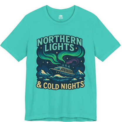 Northern Lights Alaska Cruise Ship Night Adventure Travel Shirt — Premium Tee Premium T-Shirt – Teal – Alaska Cruise Shirts