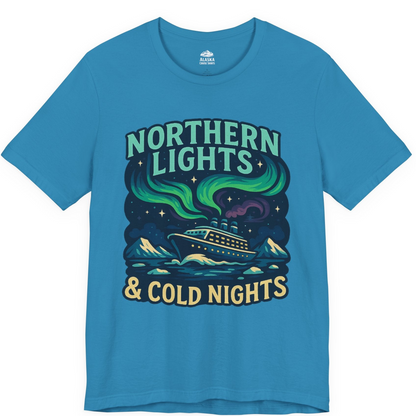 Northern Lights Alaska Cruise Ship Night Adventure Travel Shirt — Premium Tee Premium T-Shirt – Aqua – Alaska Cruise Shirts