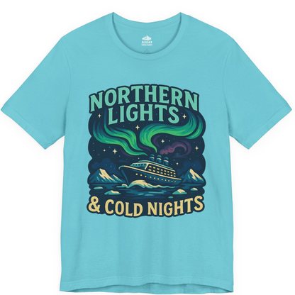 Northern Lights Alaska Cruise Ship Night Adventure Travel Shirt — Premium Tee Premium T-Shirt – Turquoise – Alaska Cruise Shirts