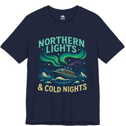 Northern Lights Alaska Cruise Ship Night Adventure Travel Shirt — Premium Tee Premium T-Shirt – Navy – Alaska Cruise Shirts