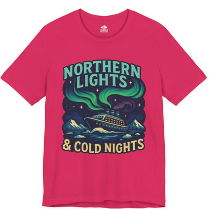 Northern Lights Alaska Cruise Ship Night Adventure Travel Shirt — Premium Tee Premium T-Shirt – Fuchsia – Alaska Cruise Shirts