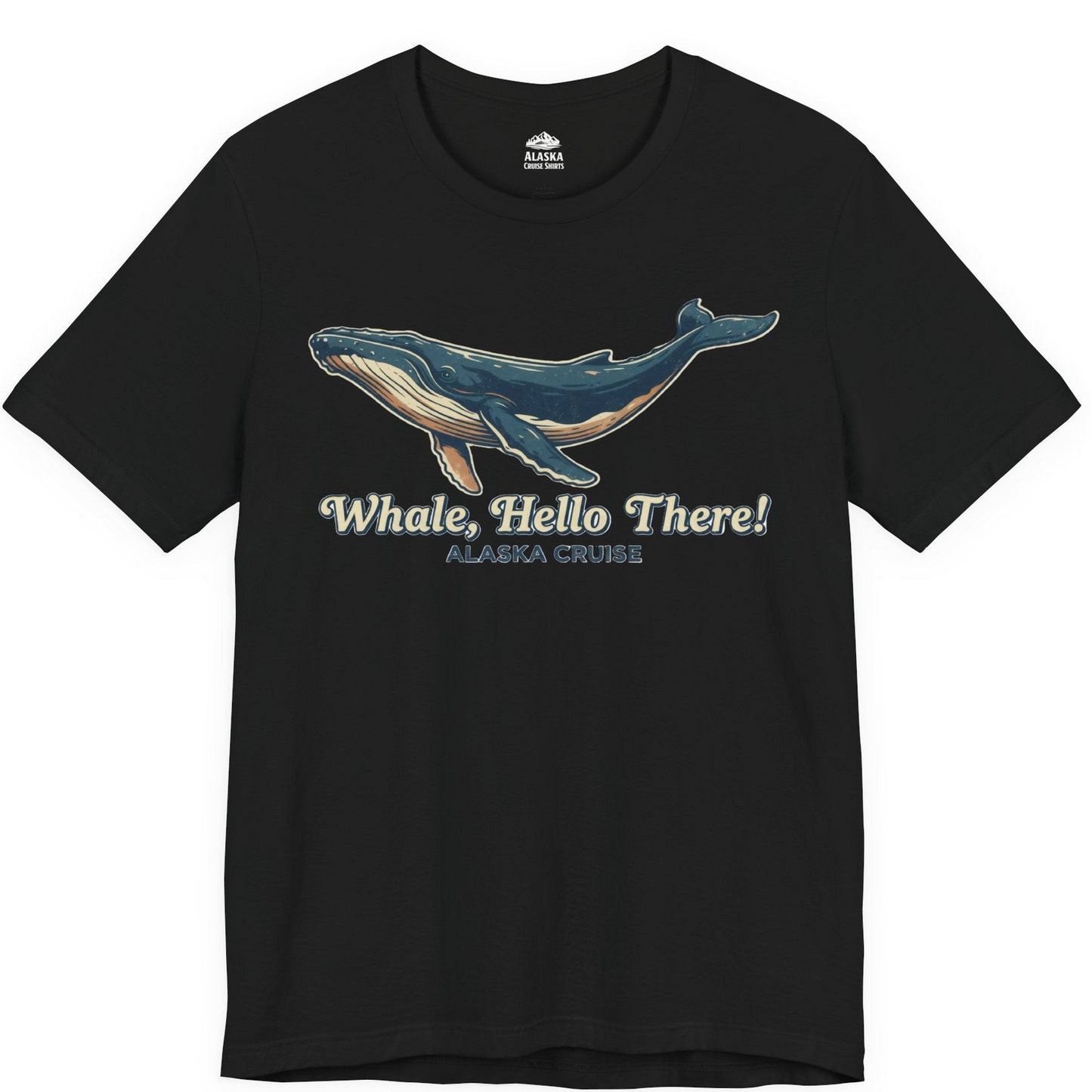 Whale Hello There Alaska Cruise Shirt Premium T-Shirt – Black – Alaska Cruise Shirts