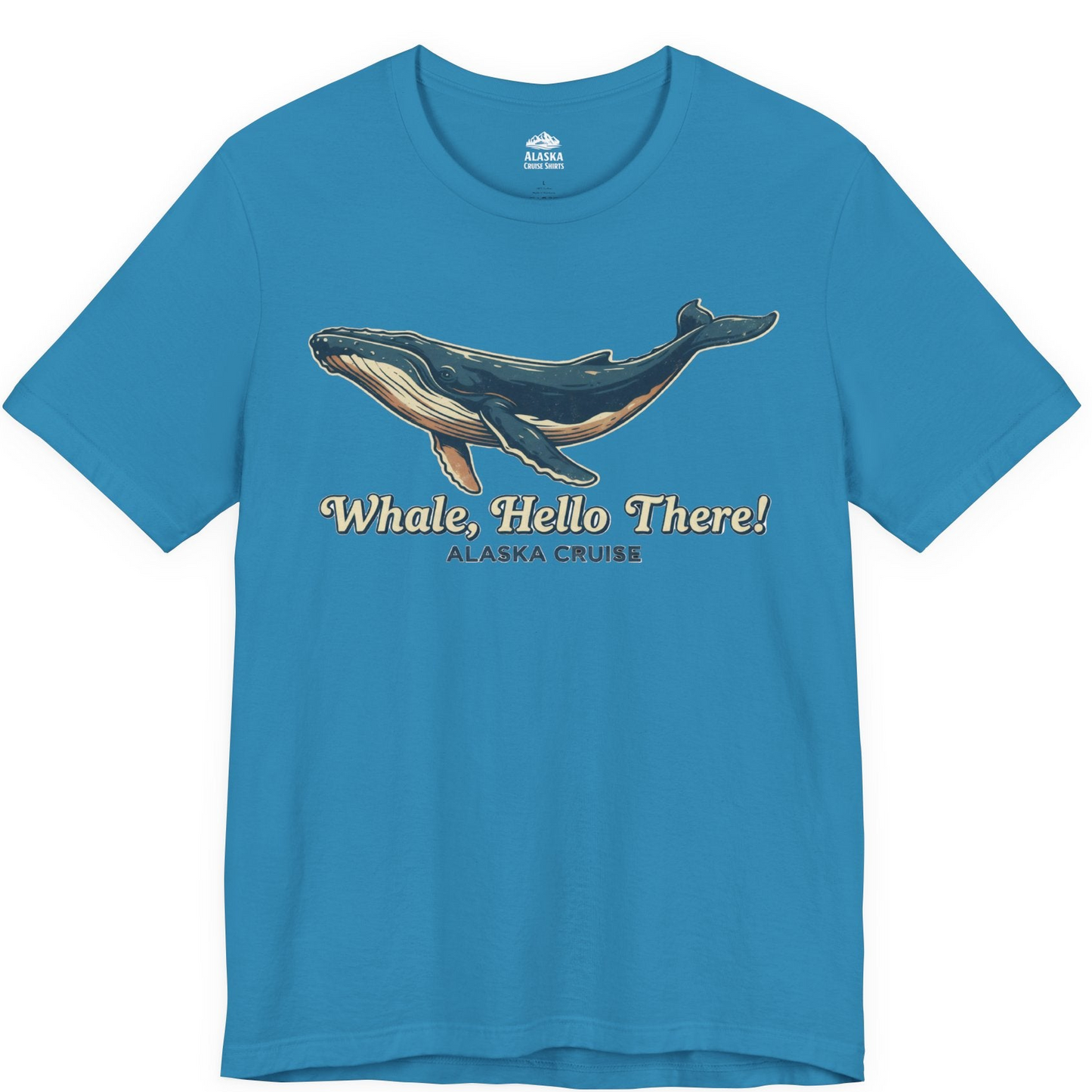 Whale Hello There Alaska Cruise Shirt Premium T-Shirt – Aqua – Alaska Cruise Shirts