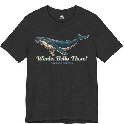 Whale Hello There Alaska Cruise Shirt Premium T-Shirt – Dark Grey Heather – Alaska Cruise Shirts