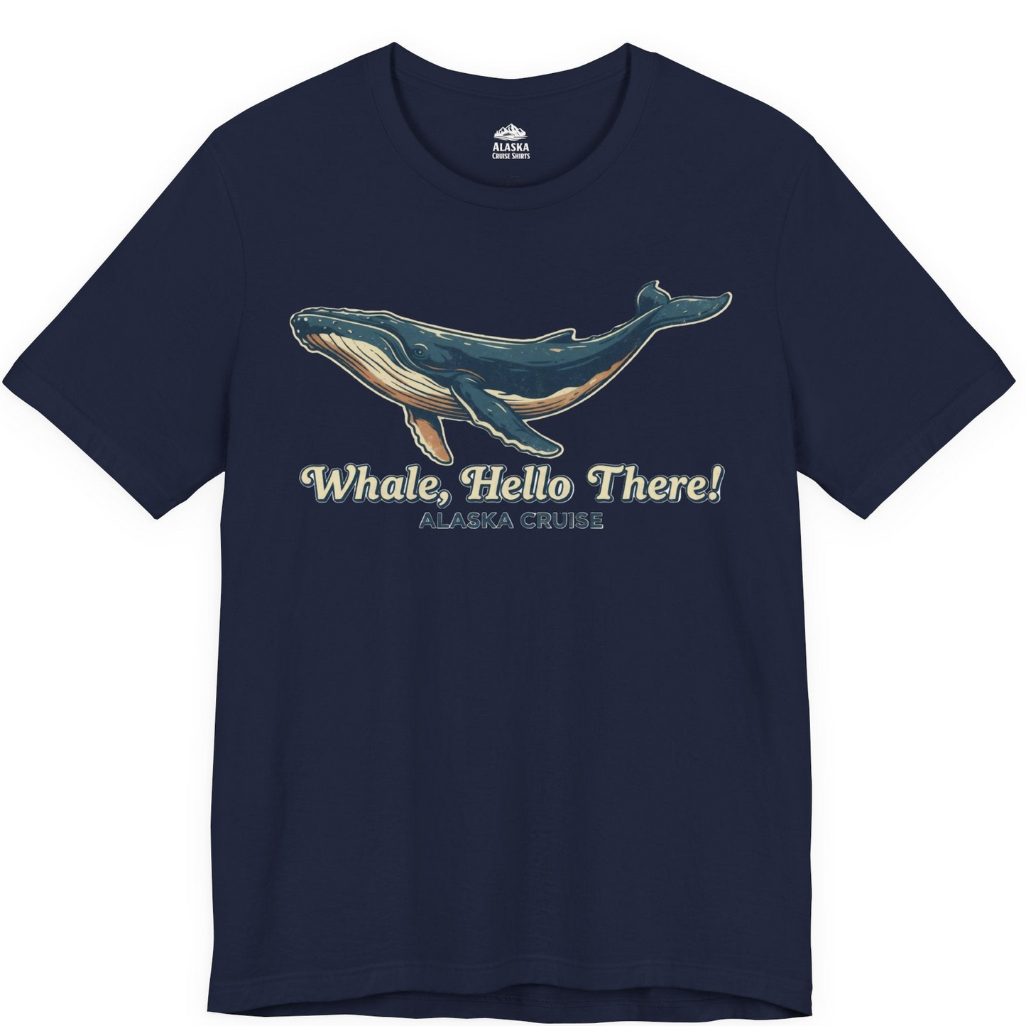 Whale Hello There Alaska Cruise Shirt Premium T-Shirt – Navy – Alaska Cruise Shirts