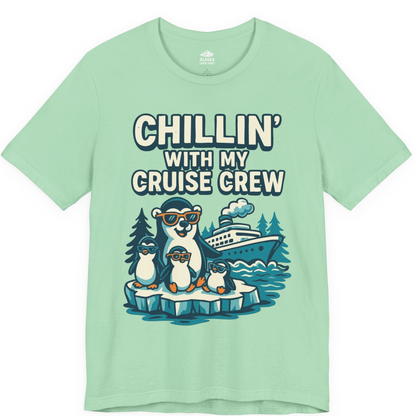 Chillin With My Cruise Crew Cute Penguins Alaska Cartoon Shirt — Premium Tee Premium T-Shirt – Mint – Alaska Cruise Shirts