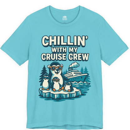 Chillin With My Cruise Crew Cute Penguins Alaska Cartoon Shirt — Premium Tee Premium T-Shirt – Turquoise – Alaska Cruise Shirts