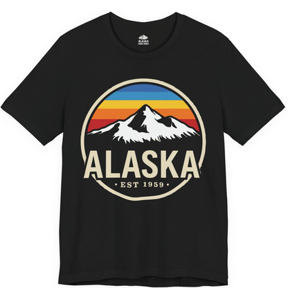 Alaska Vintage Mountain Sunset Shirt Premium T-Shirt – Black – Alaska Cruise Shirts