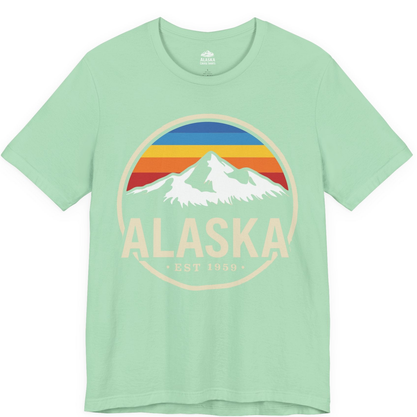Alaska Vintage Mountain Sunset Shirt Premium T-Shirt – Mint – Alaska Cruise Shirts
