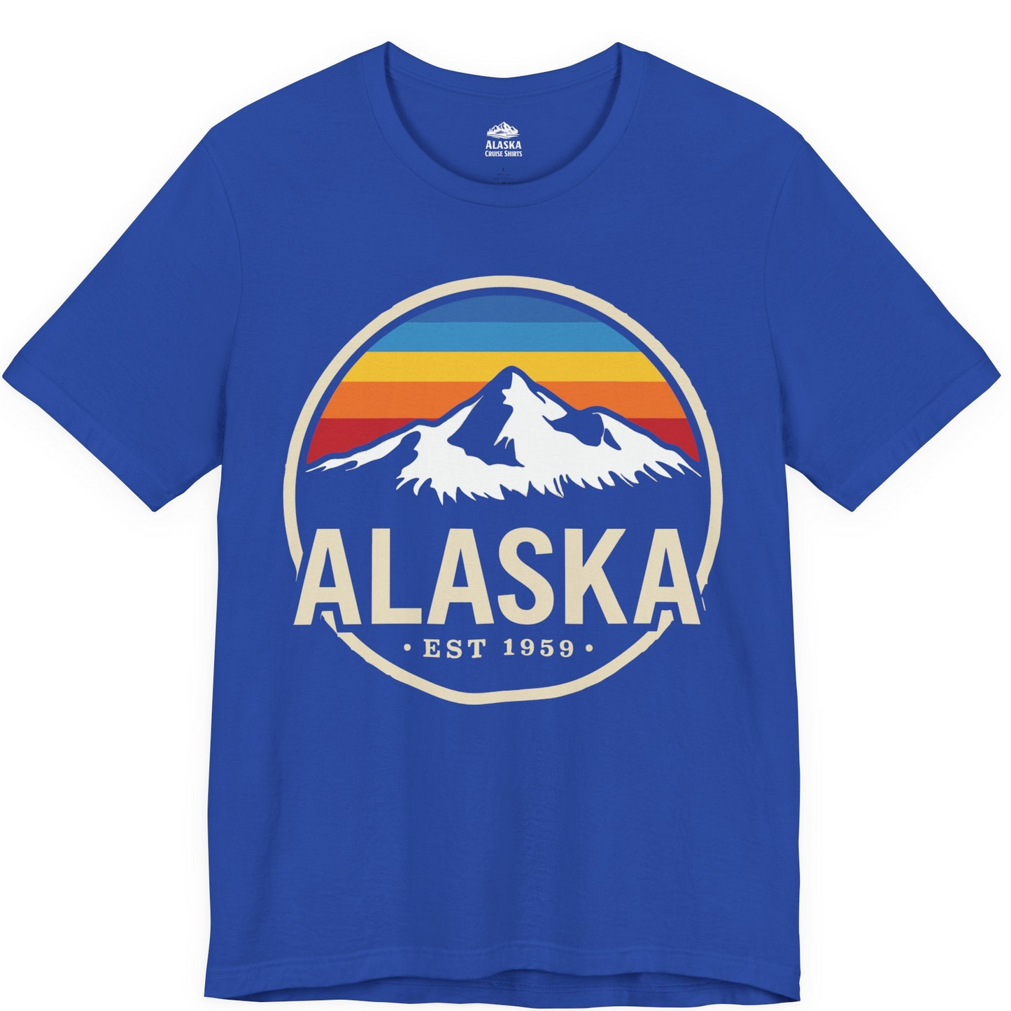 Alaska Vintage Mountain Sunset Shirt Premium T-Shirt – True Royal – Alaska Cruise Shirts