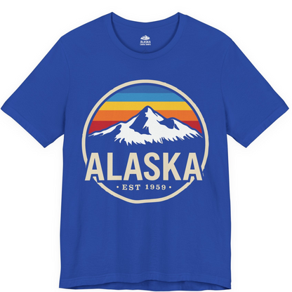 Alaska Vintage Mountain Sunset Shirt Premium T-Shirt – True Royal – Alaska Cruise Shirts