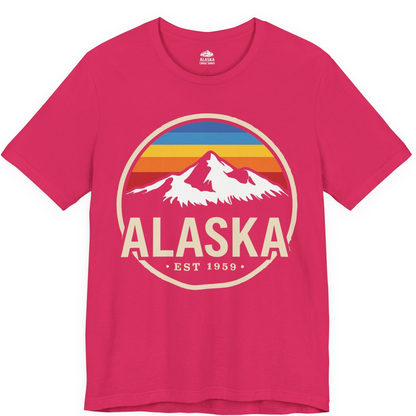 Alaska Vintage Mountain Sunset Shirt Premium T-Shirt – Fuchsia – Alaska Cruise Shirts