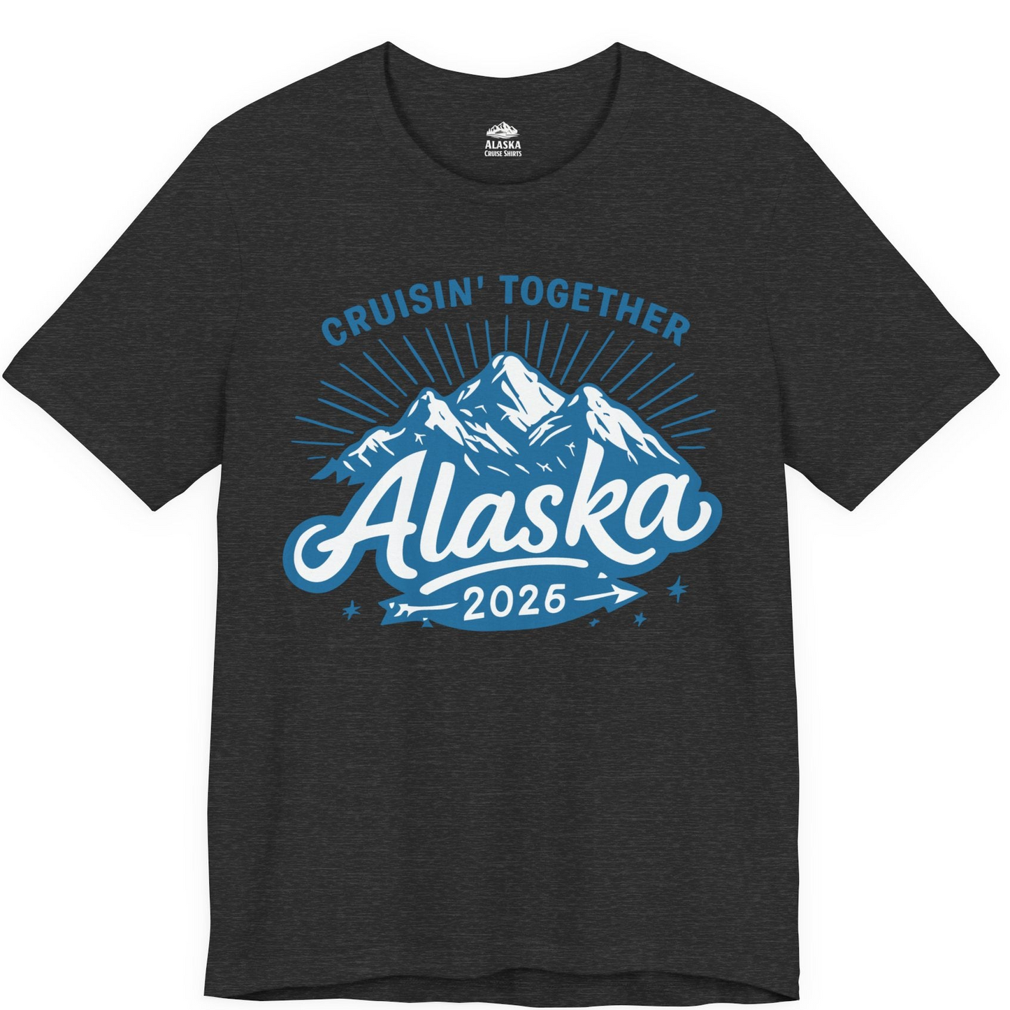 Alaska Cruise Mountains Adventure Shirt Premium T-Shirt – Dark Grey Heather – Alaska Cruise Shirts