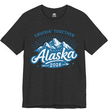 Alaska Cruise Mountains Adventure Shirt Premium T-Shirt – Dark Grey Heather – Alaska Cruise Shirts