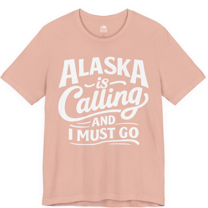 Alaska Is Calling Adventure Typography Shirt Premium T-Shirt – Peach – Alaska Cruise Shirts
