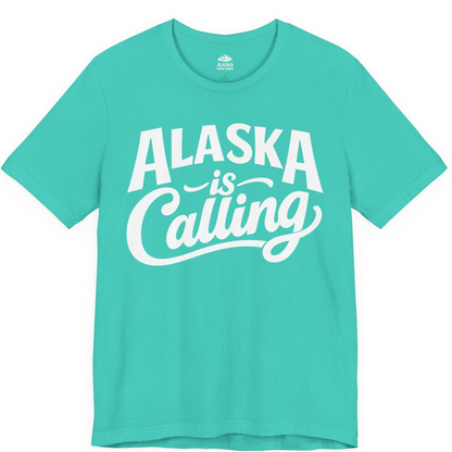 Alaska Is Calling Shirt Premium T-Shirt – Teal – Alaska Cruise Shirts