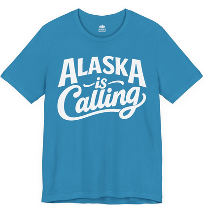 Alaska Is Calling Shirt Premium T-Shirt – Aqua – Alaska Cruise Shirts