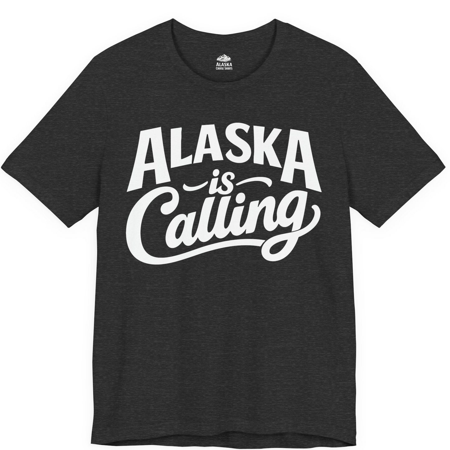 Alaska Is Calling Shirt Premium T-Shirt – Dark Grey Heather – Alaska Cruise Shirts